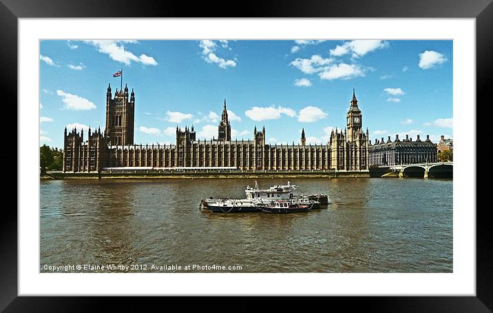 House of Parliament London UK Framed Mounted Print by Elaine Whitby