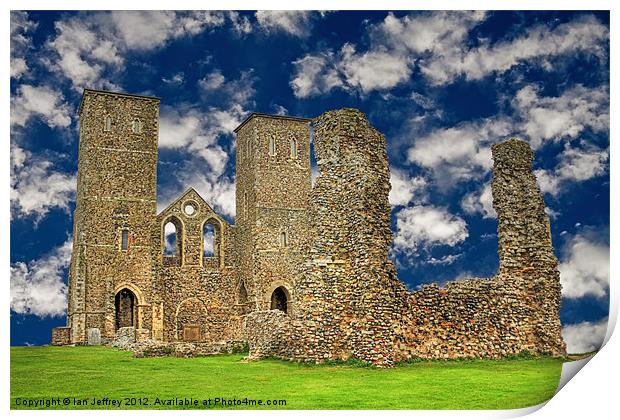 Reculver Castle - Kent Print by Ian Jeffrey