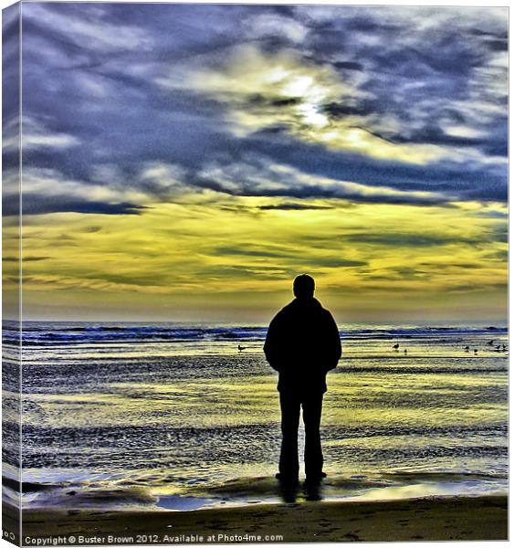Alone on the beach Canvas Print by Buster Brown