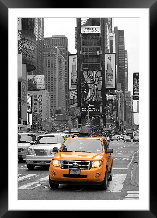 New York Taxi Framed Mounted Print by Danny Thomas
