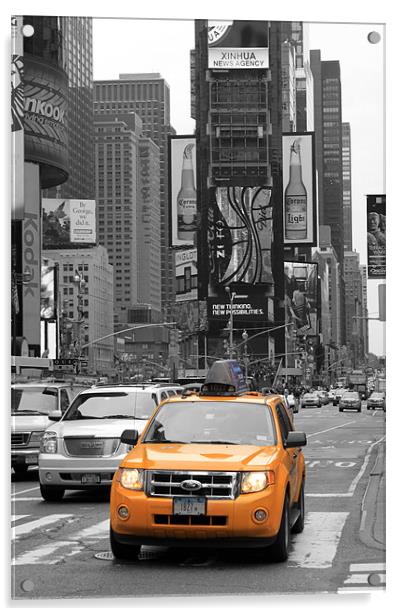 New York Taxi Acrylic by Danny Thomas