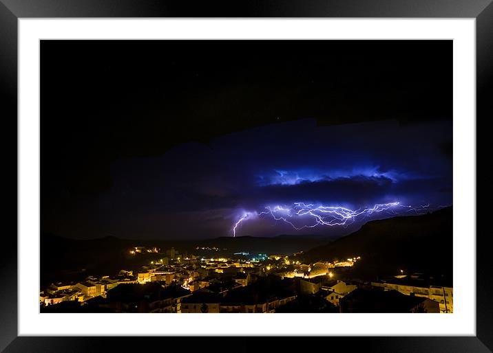 Electrical Storm Framed Mounted Print by Sean Needham