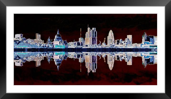 Negative City Framed Mounted Print by Sharon Lisa Clarke