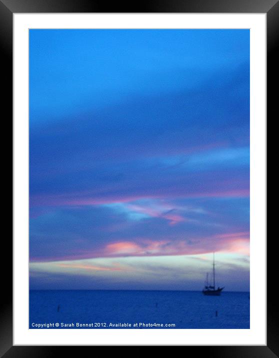 Aruba Blue Sunset Framed Mounted Print by Sarah Bonnot