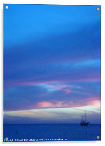 Aruba Blue Sunset Acrylic by Sarah Bonnot