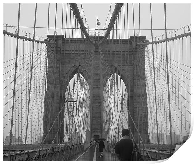 Brooklyn Bridge Print by Holly Stanley