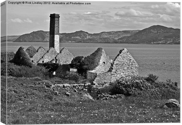 Old Quarry works Penmon Canvas Print by Rick Lindley