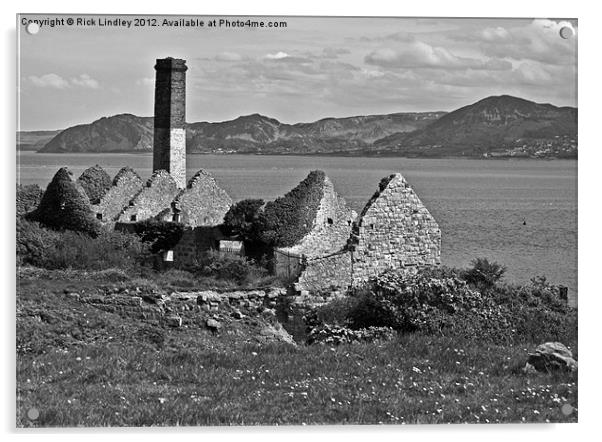 Old Quarry works Penmon Acrylic by Rick Lindley