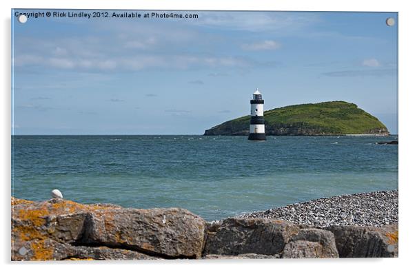 Stone, Lighthouse, Isle Acrylic by Rick Lindley