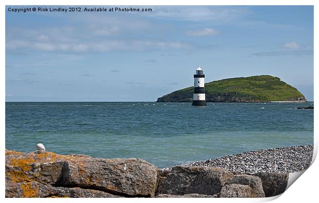 Stone, Lighthouse, Isle Print by Rick Lindley