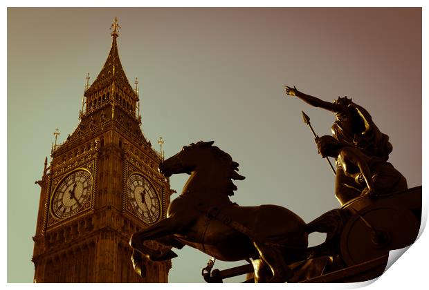 Big Ben and Boudica Print by David Pyatt