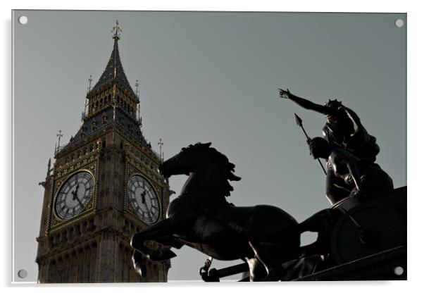 Big Ben and Boudica Acrylic by David Pyatt