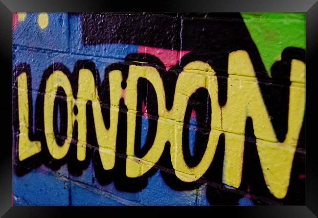 Graffiti Image - London Spray paint Framed Print by Imran Soomro