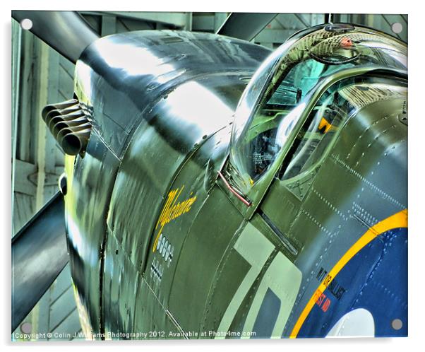 Spitfire MH434 - Duxford Acrylic by Colin Williams Photography
