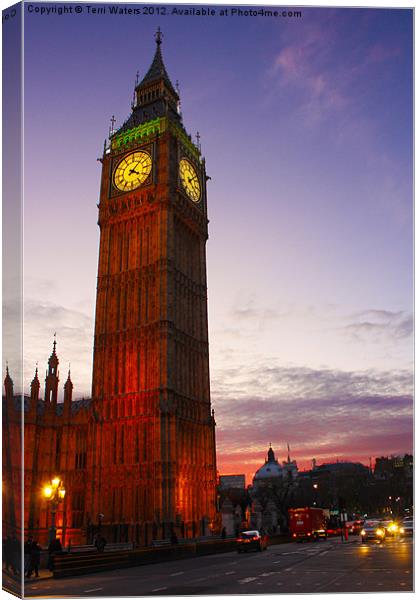 Sunset on Big Ben Canvas Print by Terri Waters