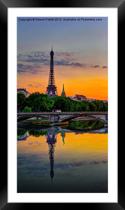 Paris spring sunset Framed Mounted Print by Robert Pettitt