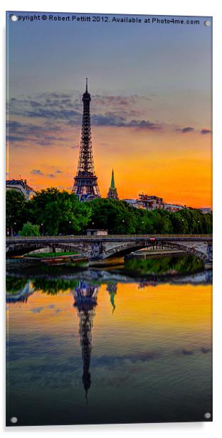 Paris spring sunset Acrylic by Robert Pettitt
