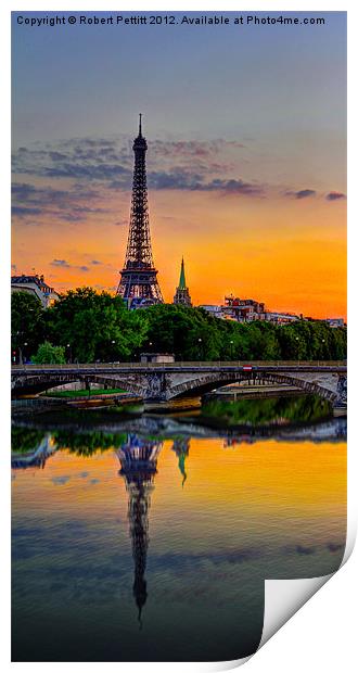 Paris spring sunset Print by Robert Pettitt