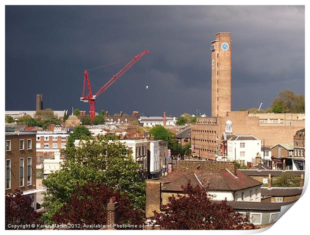 Greenwich Crane Print by Karen Martin