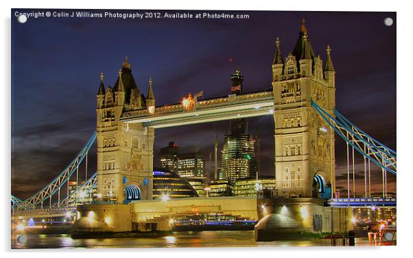 Tower Bridge And The Shard Building Acrylic by Colin Williams Photography