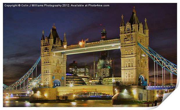 Tower Bridge And The Shard Building Print by Colin Williams Photography
