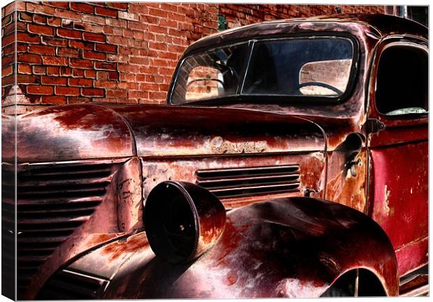 Red Truck Canvas Print by Mary Lane