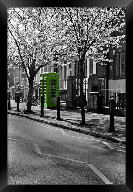 Green phone box  Framed Print by Jack Jacovou Travellingjour