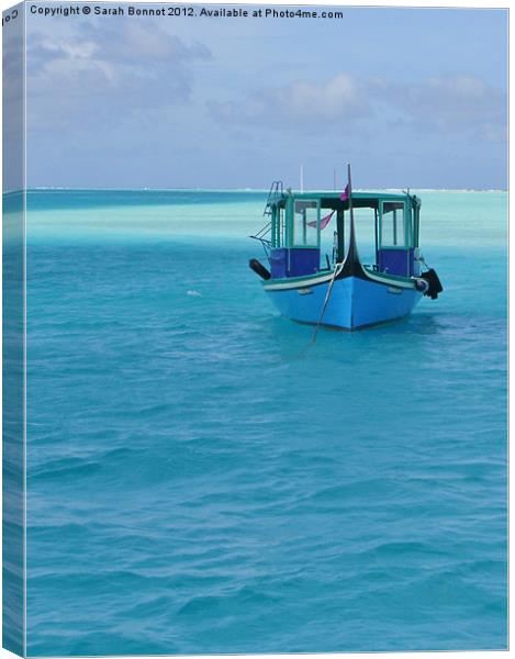 Dhoni in The Maldives Canvas Print by Sarah Bonnot