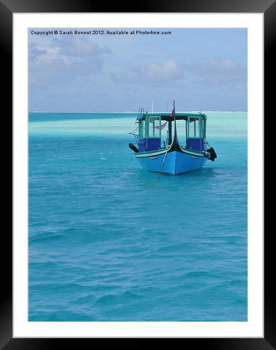 Dhoni in The Maldives Framed Mounted Print by Sarah Bonnot
