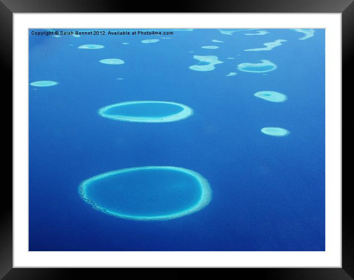 Coral Atolls of The Maldives Framed Mounted Print by Sarah Bonnot