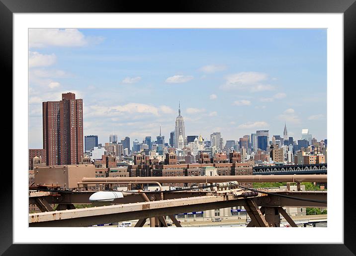 Brooklyn Bridge View Framed Mounted Print by Danny Thomas