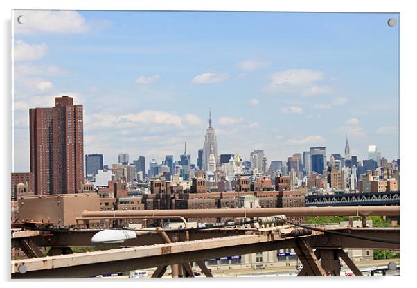 Brooklyn Bridge View Acrylic by Danny Thomas