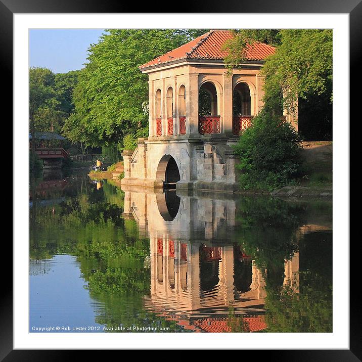 Birkenhead park boathouse Framed Mounted Print by Rob Lester
