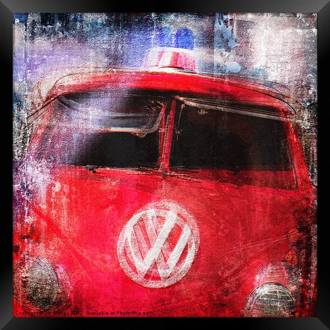VW Fire Engine Framed Print by JG Mango