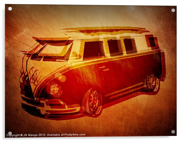 VW Camper Graffiti Stencil Acrylic by JG Mango
