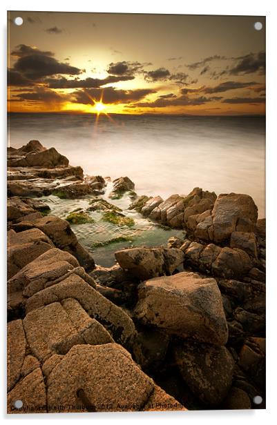 Rocky Sunset Acrylic by Keith Thorburn EFIAP/b