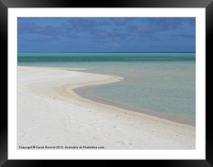 Maldives Beach and Turquoise Sea Framed Mounted Print by Sarah Bonnot