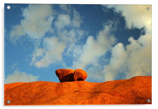 Granite rock in Namib desert Acrylic by Michal Cerny