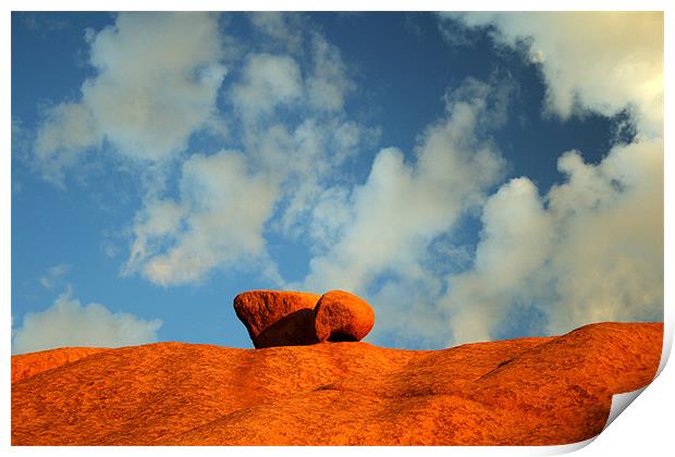 Granite rock in Namib desert Print by Michal Cerny
