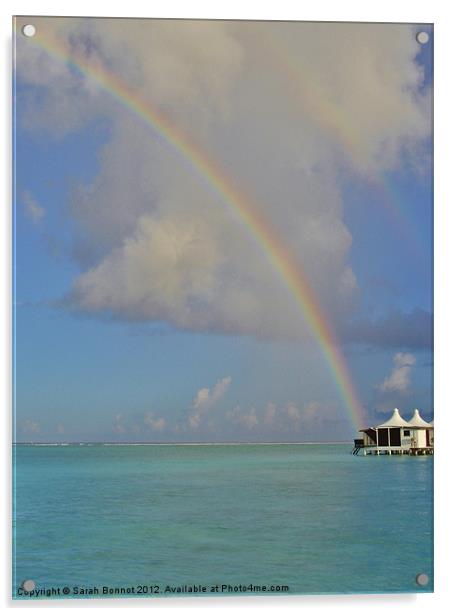 Maldives Double Rainbow Acrylic by Sarah Bonnot
