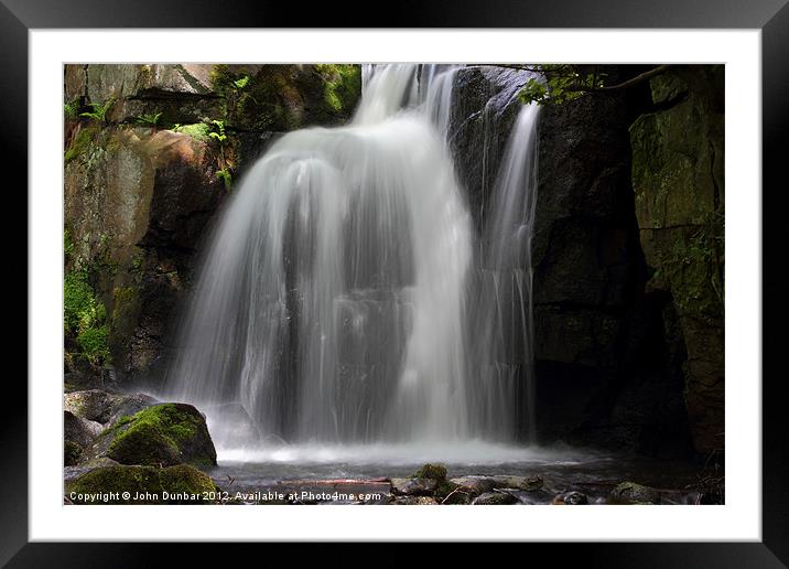 Waterfall at Lumsdale Framed Mounted Print by John Dunbar