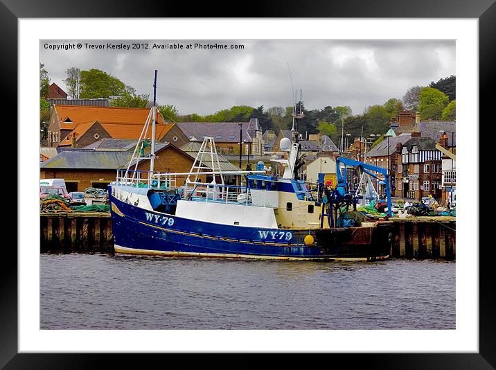 Whitby Fishing Trawler. Framed Mounted Print by Trevor Kersley RIP
