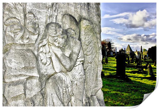 Carved Angel headstone Print by Buster Brown