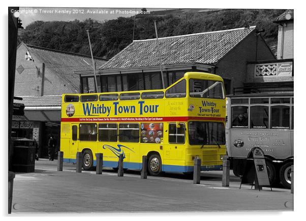 Whitby Tour Bus Acrylic by Trevor Kersley RIP