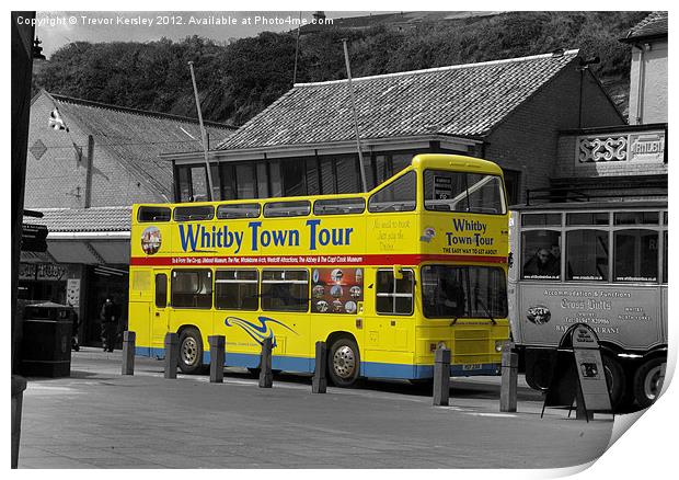 Whitby Tour Bus Print by Trevor Kersley RIP