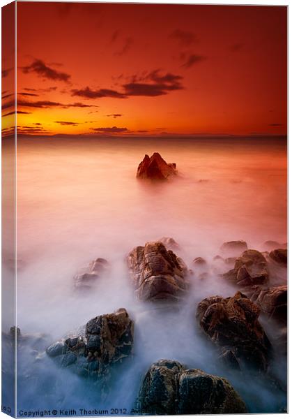 Sunset Sea Canvas Print by Keith Thorburn EFIAP/b