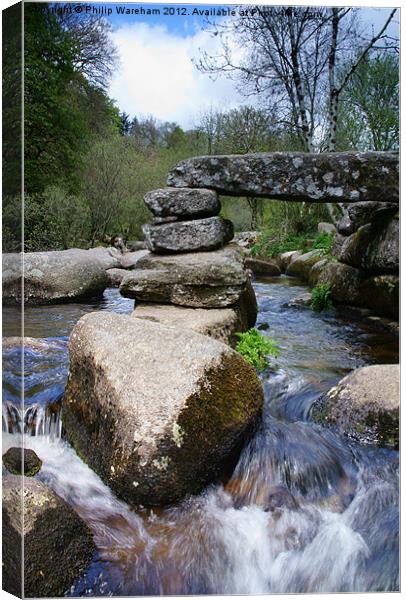 Bridge on the Dart Canvas Print by Phil Wareham