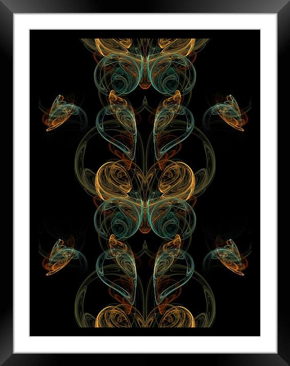 fractal butterfly Framed Mounted Print by Heather Newton