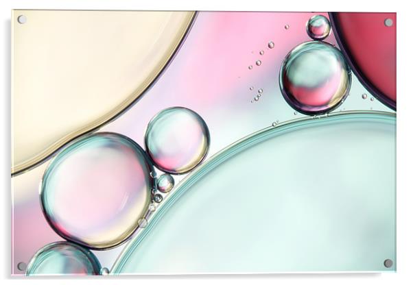 Aqua Fresh Bubble Abstract Acrylic by Sharon Johnstone