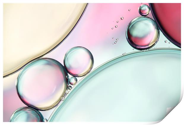 Aqua Fresh Bubble Abstract Print by Sharon Johnstone